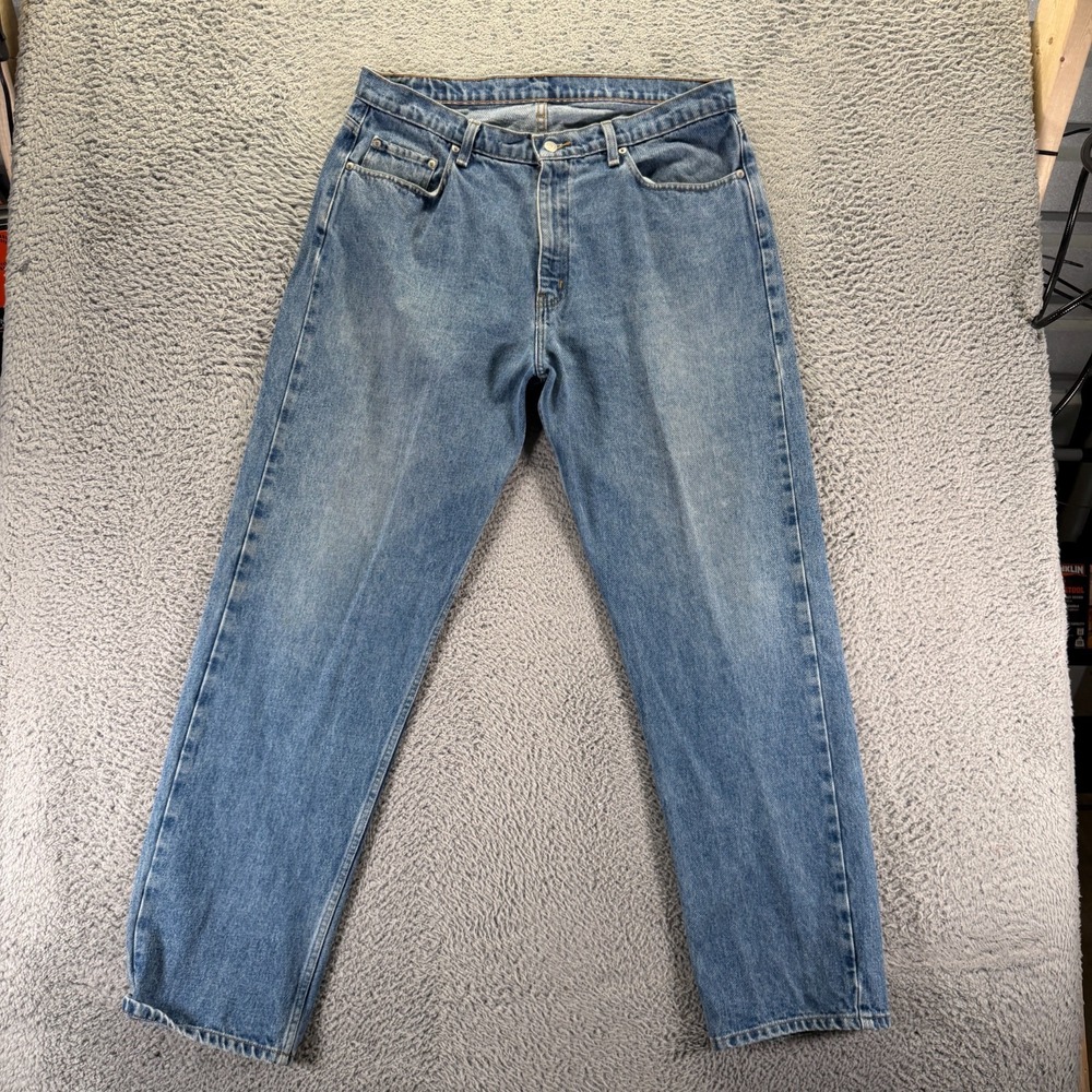 VTG Polo Jeans Ralph Lauren Jeans Mens 38x32 Blue Cotton Denim Straight Relaxed